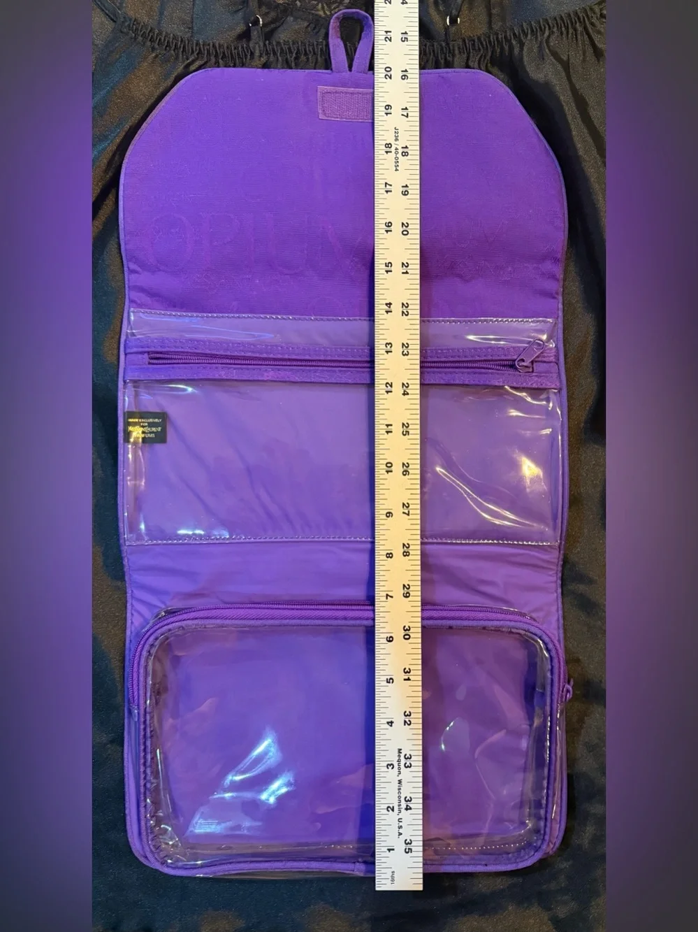 Yves Saint Laurent -Purple Logo Jacquard Clutch/Cosmetic tri fold travel bag
